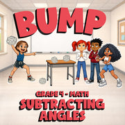Subtracting Angles BUMP Math Game - No Prep Grade 4 Review Activity