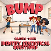 Identify Statistical Questions BUMP Math Game - No Prep Grade 6 Review Activity