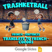 Translate to French - Colors TRASHKETBALL French Game - No Prep Exercise