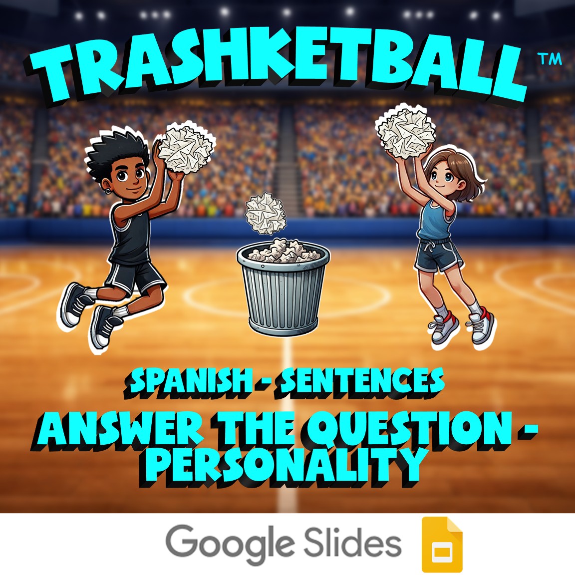 Answer the Question - Personality TRASHKETBALL Spanish Game - No Prep Exercise