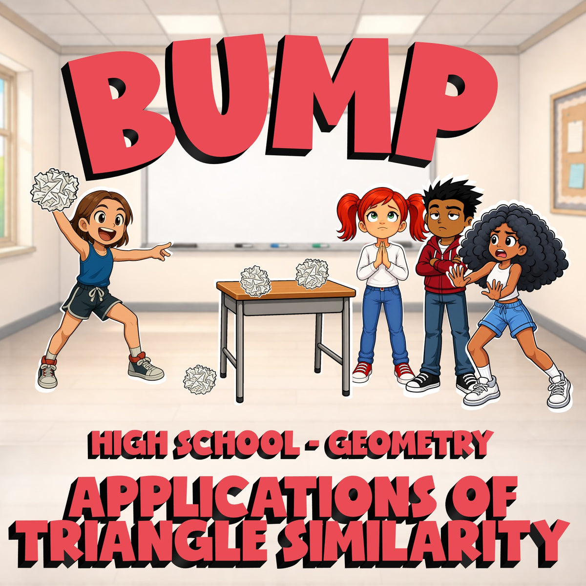 Applications of Triangle Similarity BUMP Math Game - No Prep Geometry Review