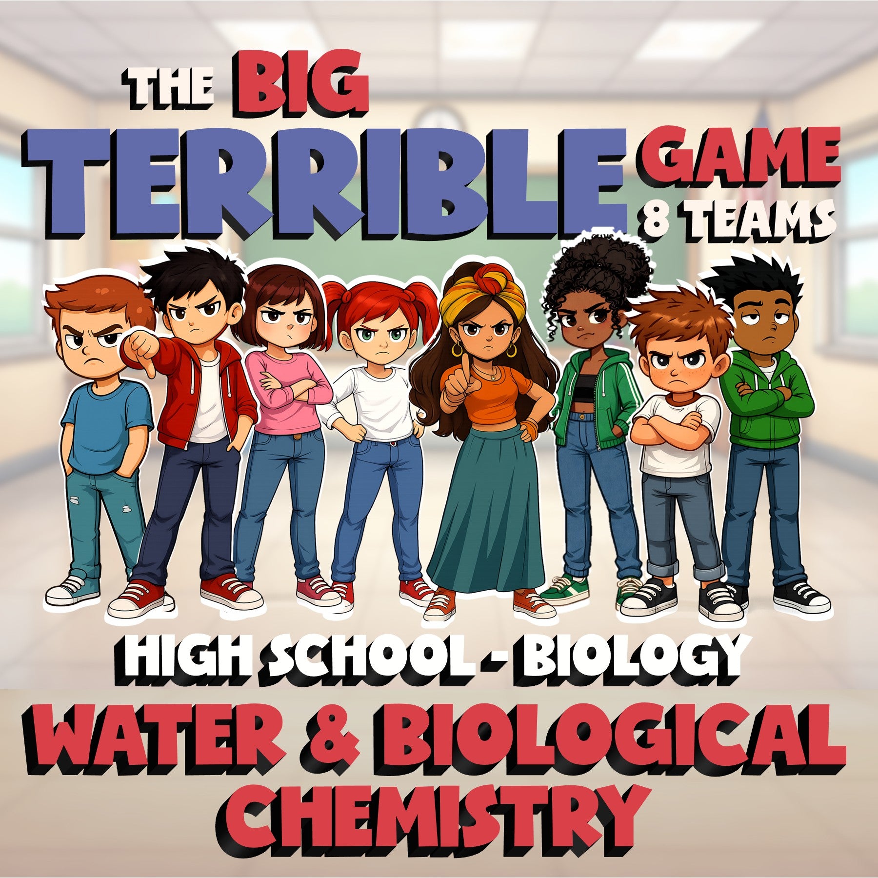 Water & Biological Chemistry BIG TERRIBLE GAME - No Prep Biology Science Review