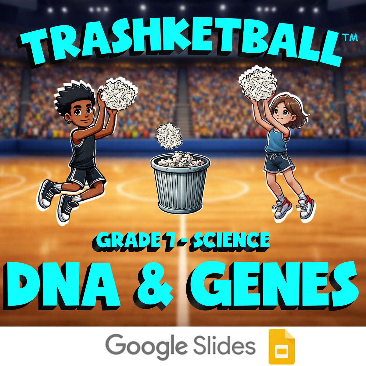 DNA & Genes TRASHKETBALL Science Game - No Prep Grade 7 Review Activity