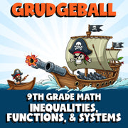 Inequalities, Functions, & Systems GRUDGEBALL Math Game - No Prep Grade 9 Review