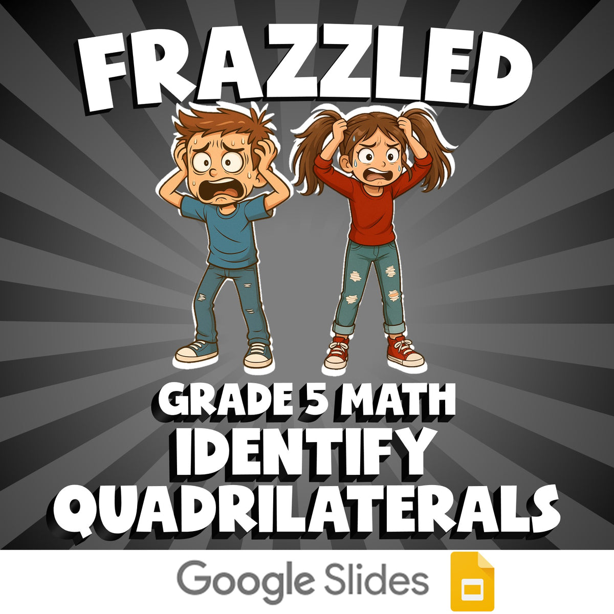 Identify Quadrilaterals FRAZZLED Math Game - No Prep Grade 5 Review Activity