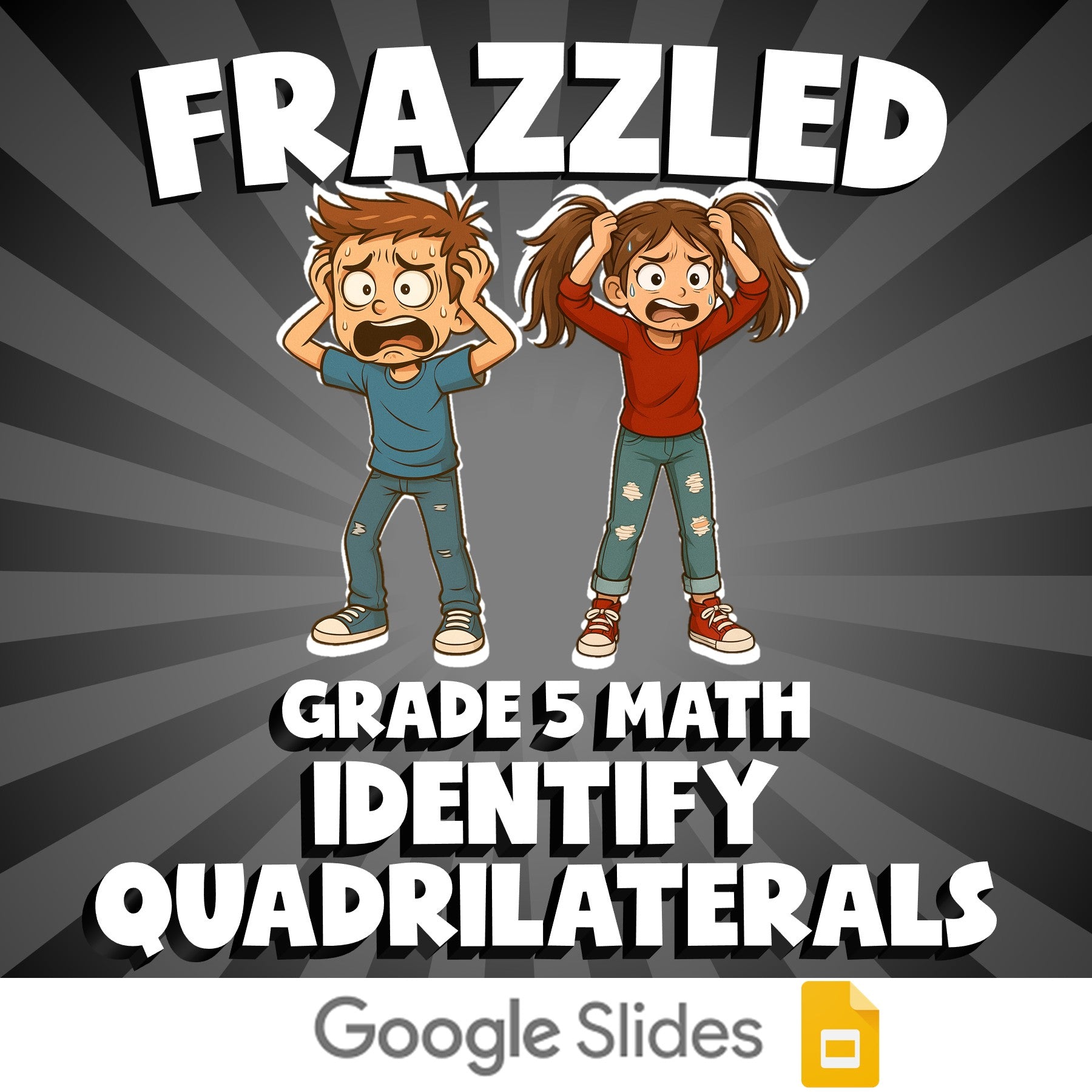 Identify Quadrilaterals FRAZZLED Math Game - No Prep Grade 5 Review Activity