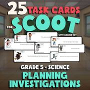 Planning Investigations SCOOT TASK CARDS Science Game - No Prep Grade 5 Review