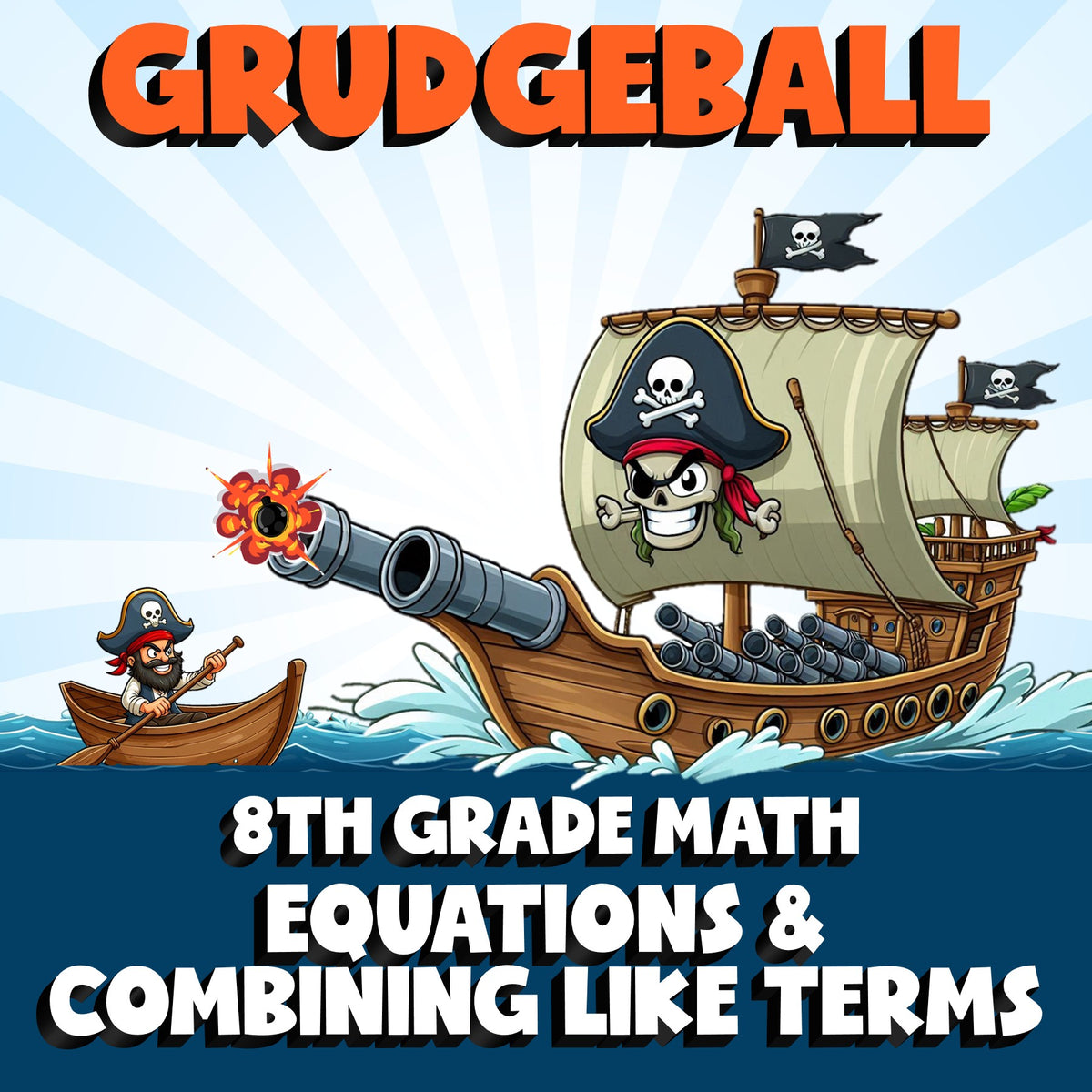 Equations & Combining Like Terms GRUDGEBALL Math Game - No Prep Grade 8 Review