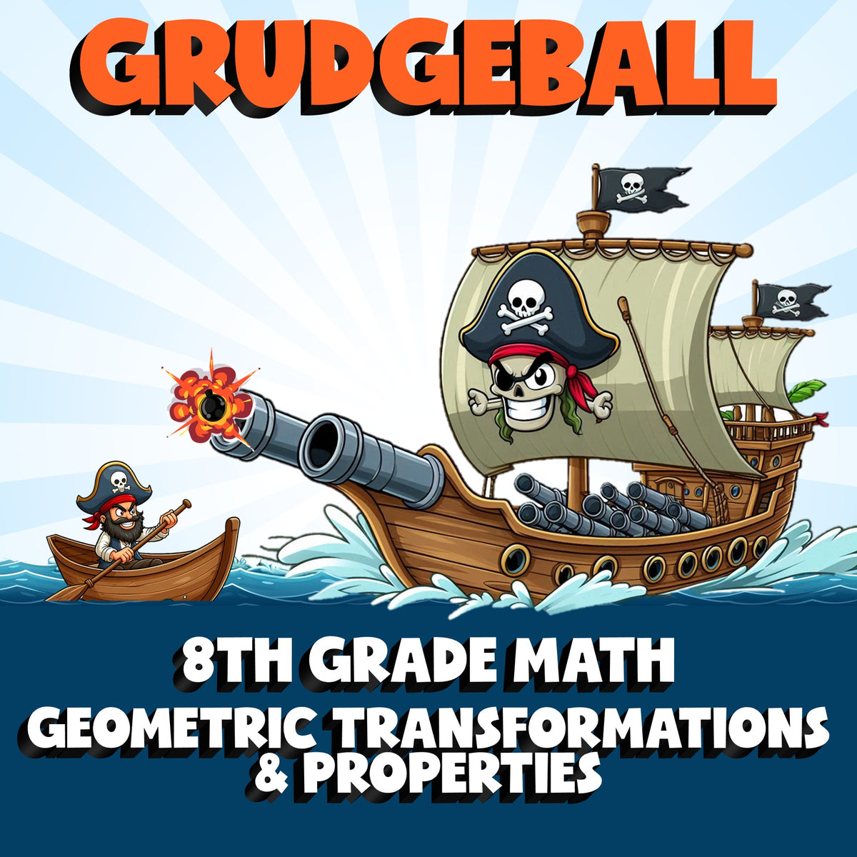 Geometric Transformations & Properties GRUDGEBALL Math Game - No Prep Grade 8