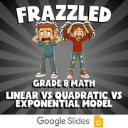 Linear vs Quadratic vs Exponential Model FRAZZLED Math Game - No Prep Grade 8