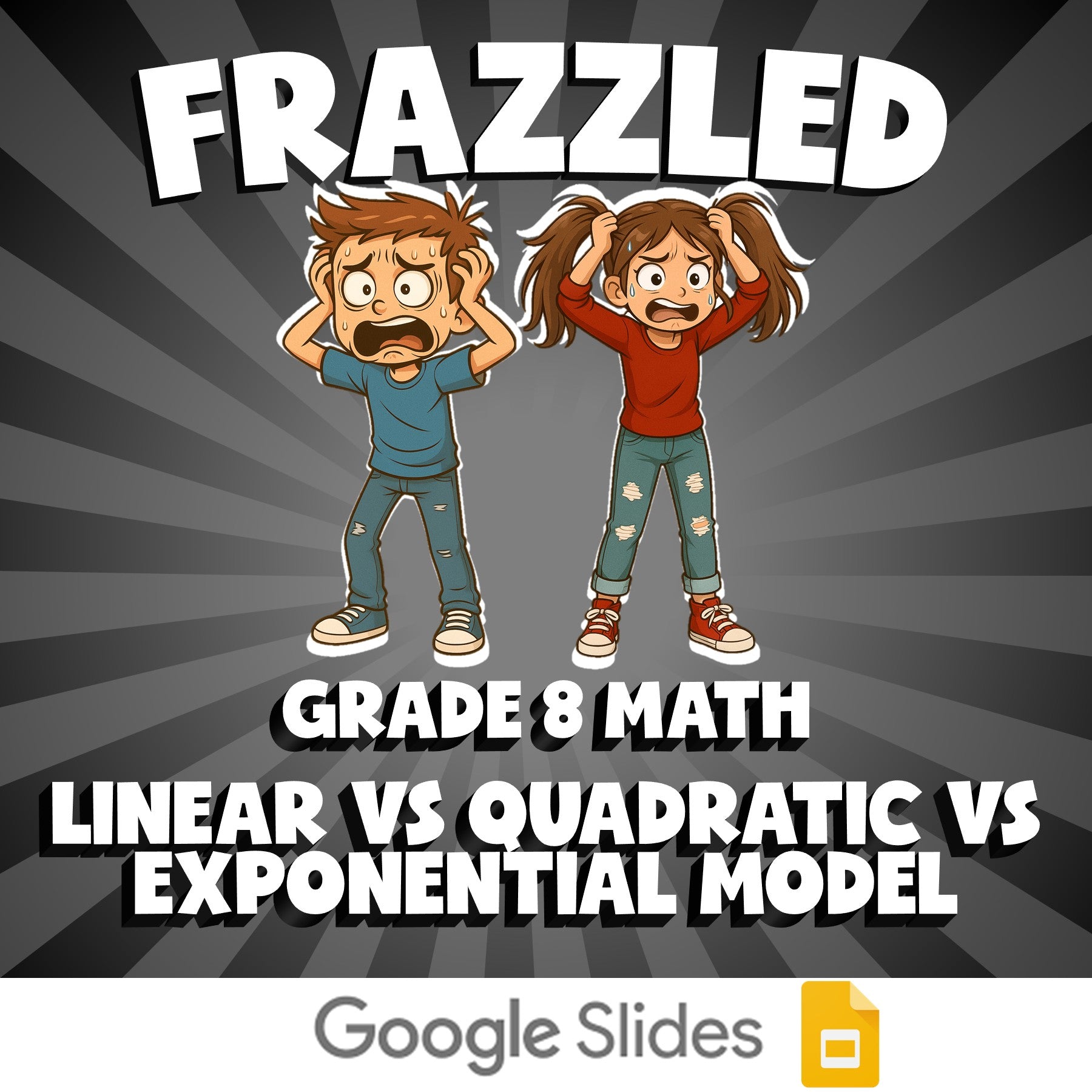 Linear vs Quadratic vs Exponential Model FRAZZLED Math Game - No Prep Grade 8