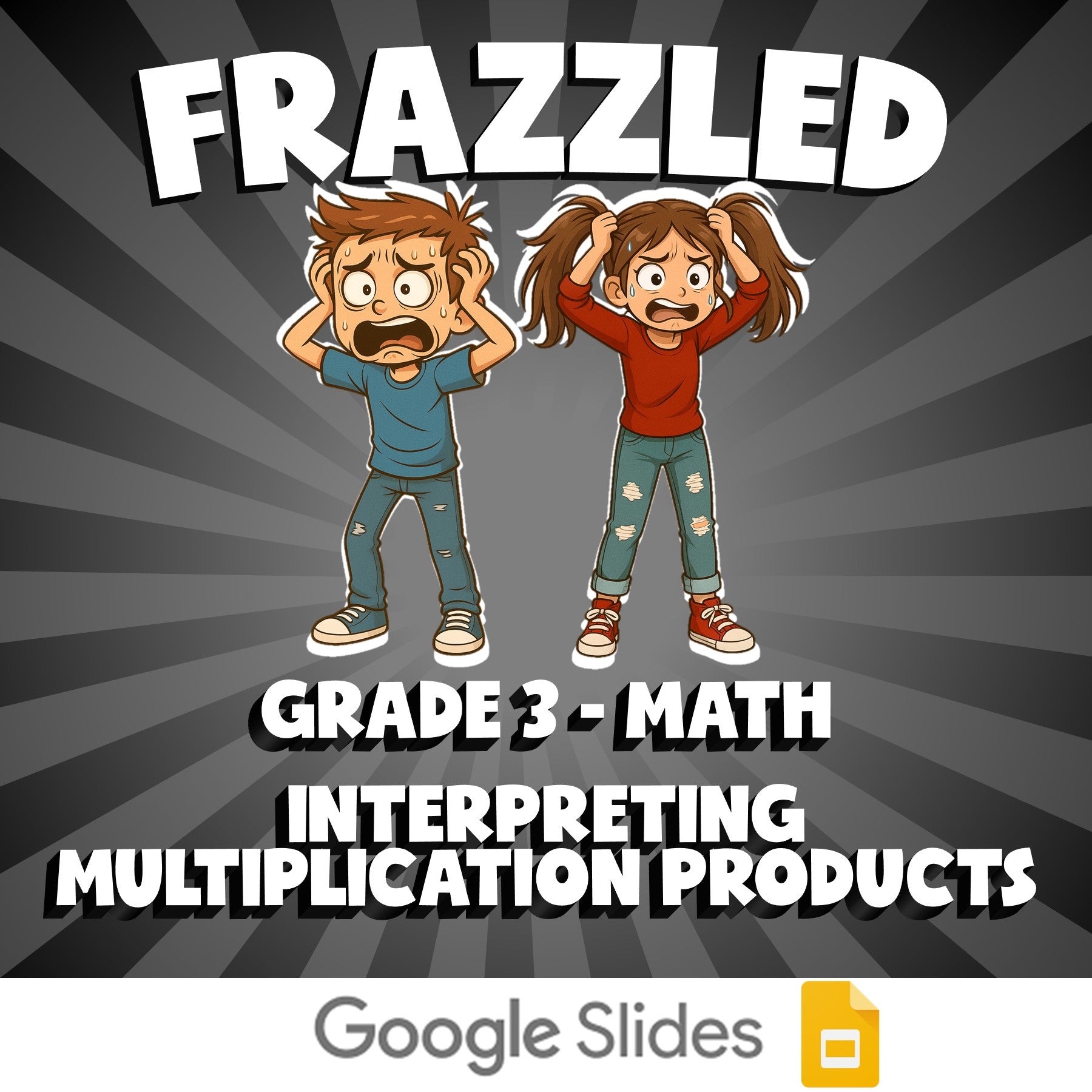 Interpreting Multiplication Products FRAZZLED Math Game - No Prep Grade 3 Review