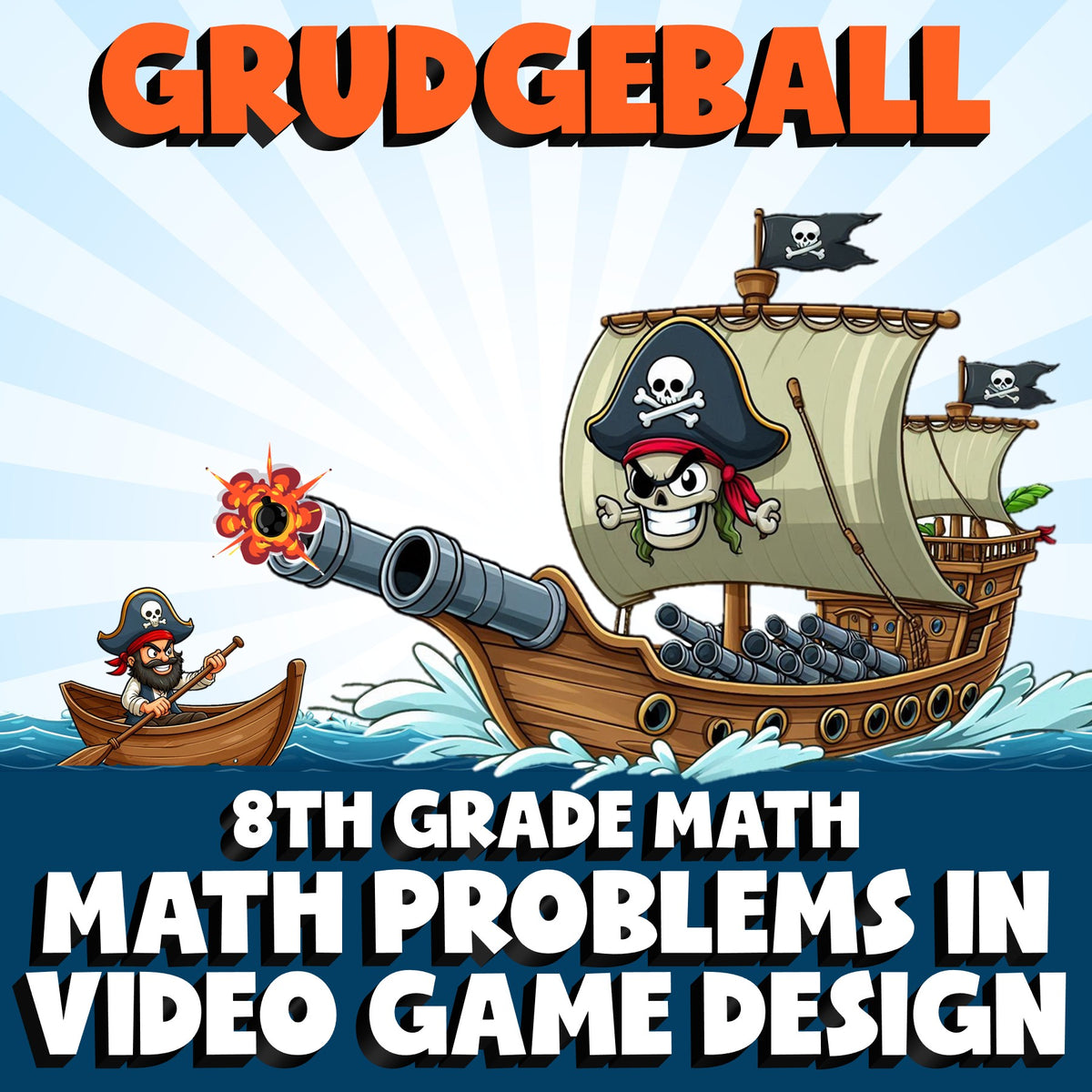 Math Problems in Video Game Design GRUDGEBALL Math Game - No Prep Grade 8 Review