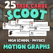 Motion Graphs SCOOT TASK CARDS Science Game - No Prep Physics Review Activity