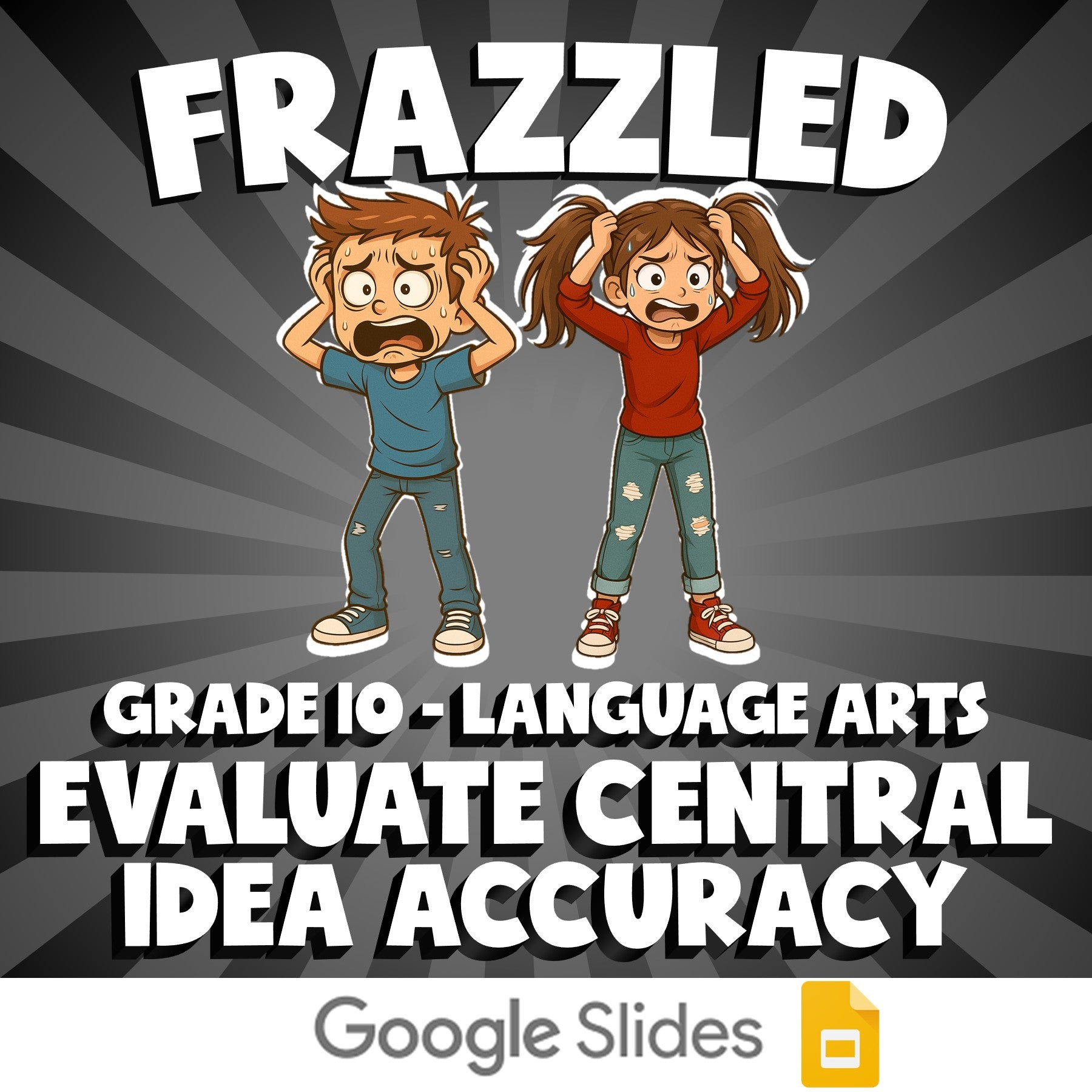 Evaluate Central Idea Accuracy FRAZZLED ELA Game - No Prep Grade 10 Review