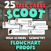 Flowchart Proofs SCOOT TASK CARDS Math Game - No Prep Geometry Review Activity