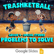 Problems to Solve TRASHKETBALL Socials Game - No Prep Grade 4 Review Activity