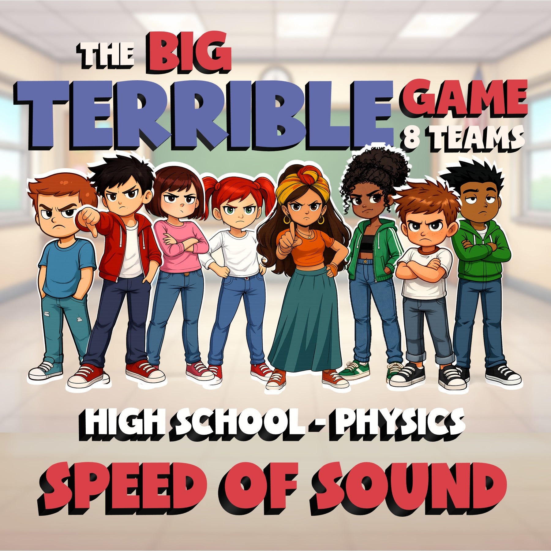 Speed of Sound BIG TERRIBLE GAME - No Prep Physics Science Review Activity