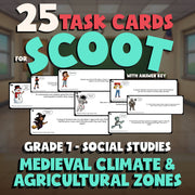 Medieval Climate & Agricultural Zones SCOOT TASK CARDS Socials Game - Grade 7