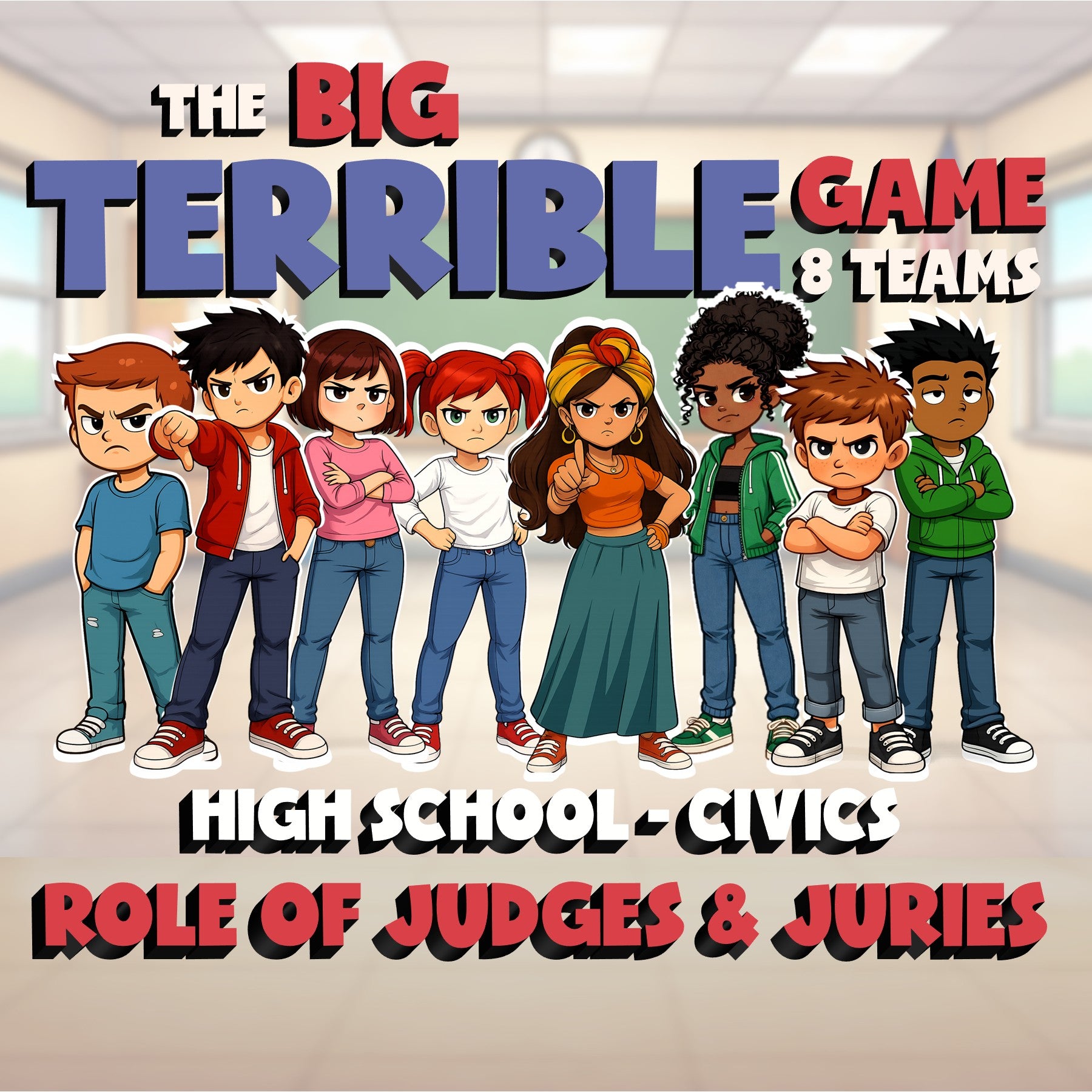 Role of Judges & Juries BIG TERRIBLE GAME - No Prep Civics Review Activity