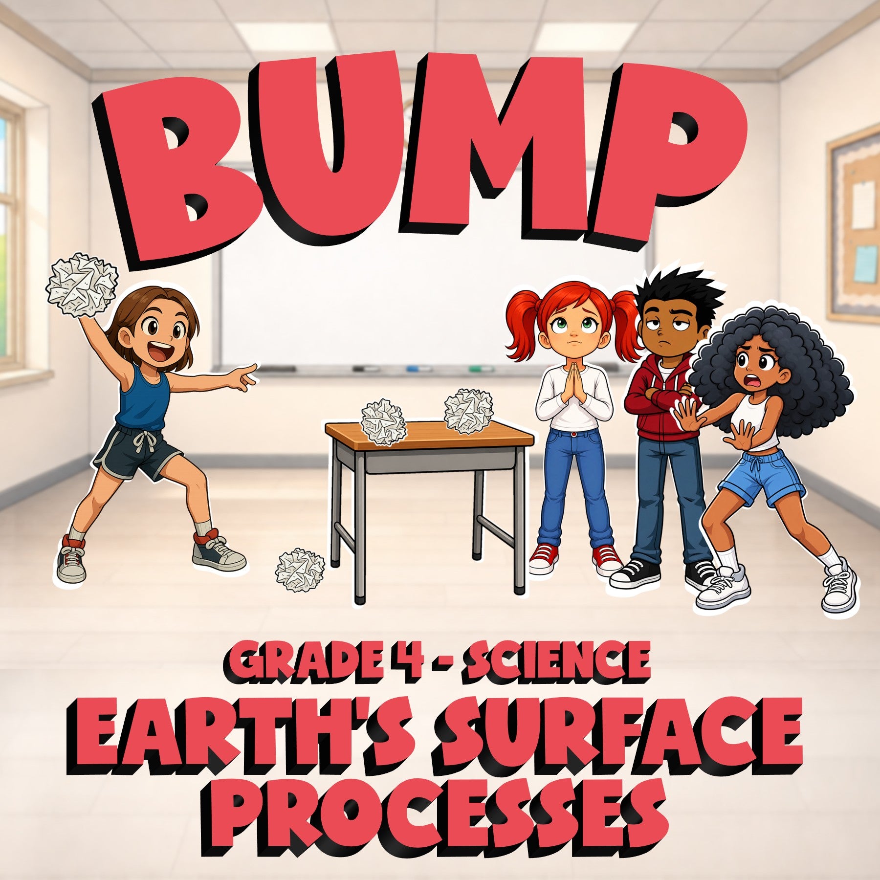 Earth’s Surface Processes BUMP Science Game - No Prep Grade 4 Review Activity