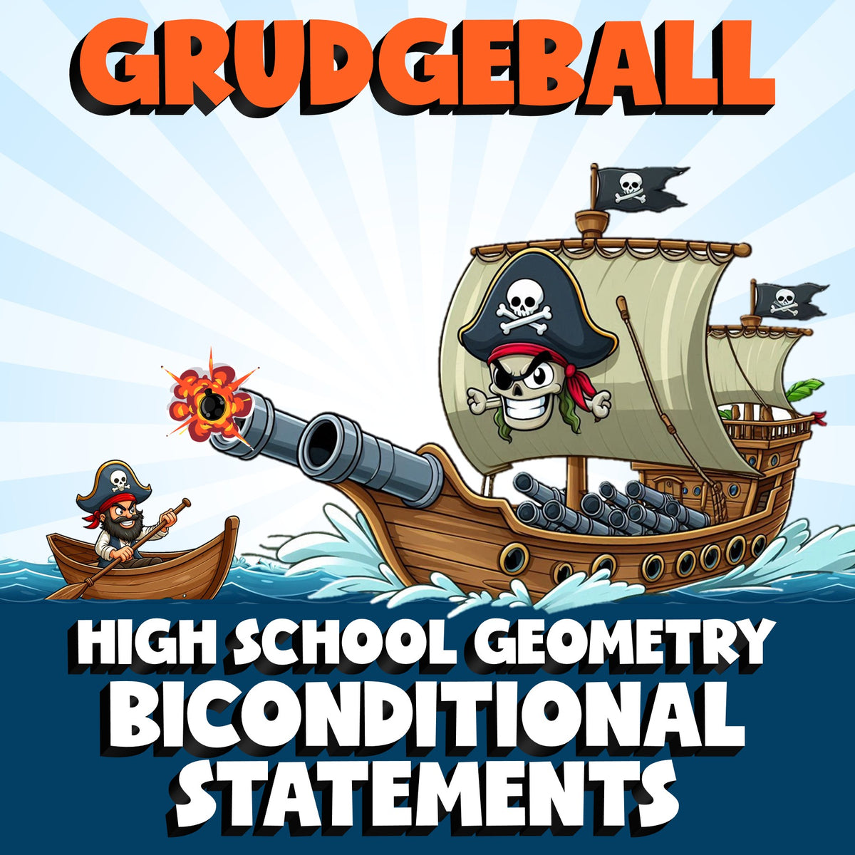 Biconditional Statements GRUDGEBALL Math Game - No Prep Geometry Review Activity