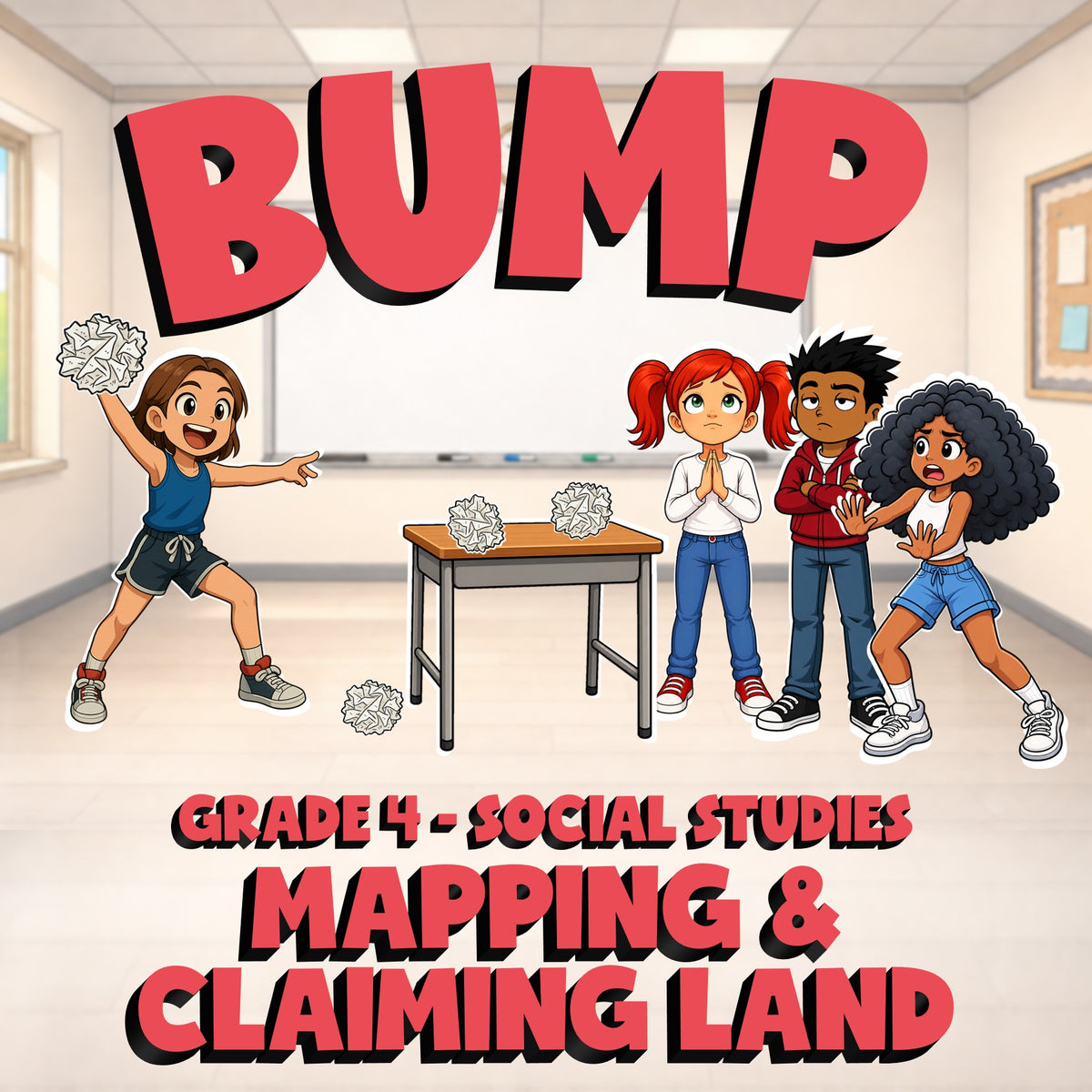 Mapping & Claiming Land BUMP Socials Game - No Prep Grade 4 Review Activity
