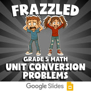 Unit Conversion Problems FRAZZLED Math Game - No Prep Grade 5 Review Activity