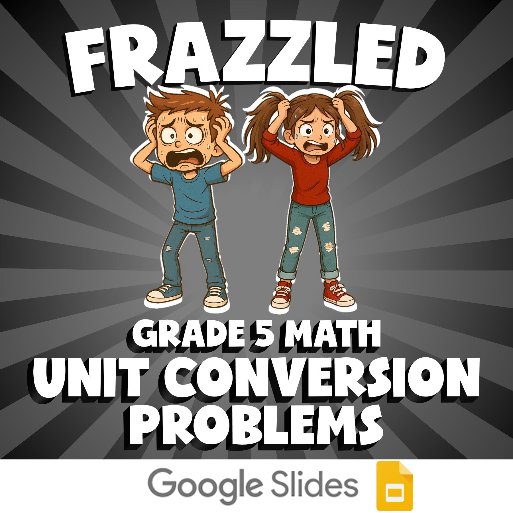 Unit Conversion Problems FRAZZLED Math Game - No Prep Grade 5 Review Activity