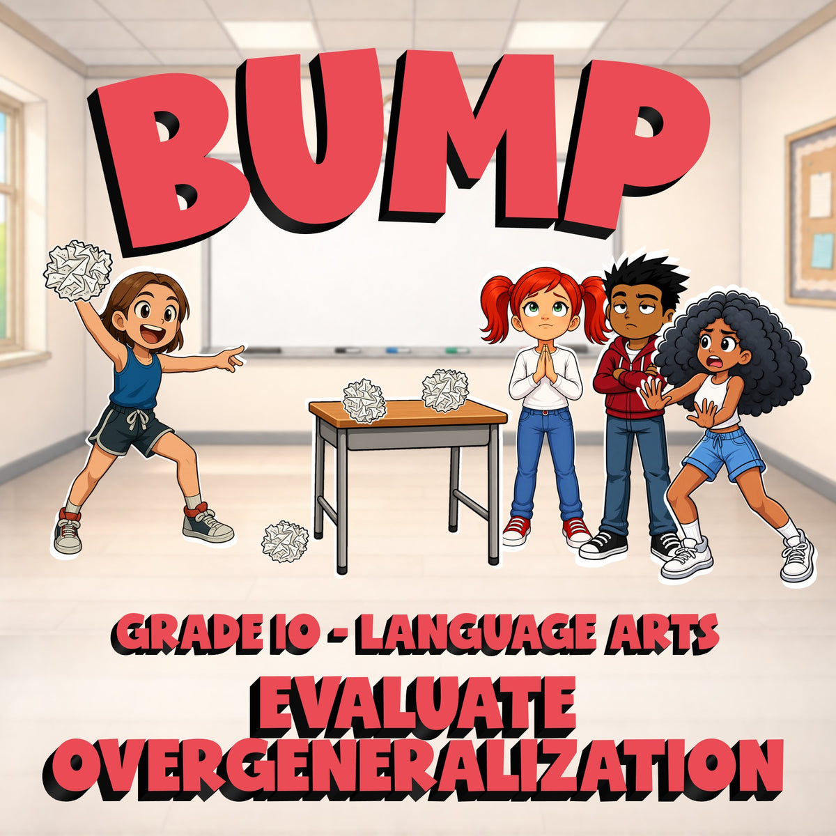 Evaluate Overgeneralization BUMP ELA Game - No Prep Grade 10 Review Activity