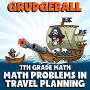 Math Problems in Travel Planning GRUDGEBALL Math Game - No Prep Grade 7 Review