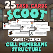 Cell Membrane Structure SCOOT TASK CARDS Science Game - No Prep Grade 7 Review