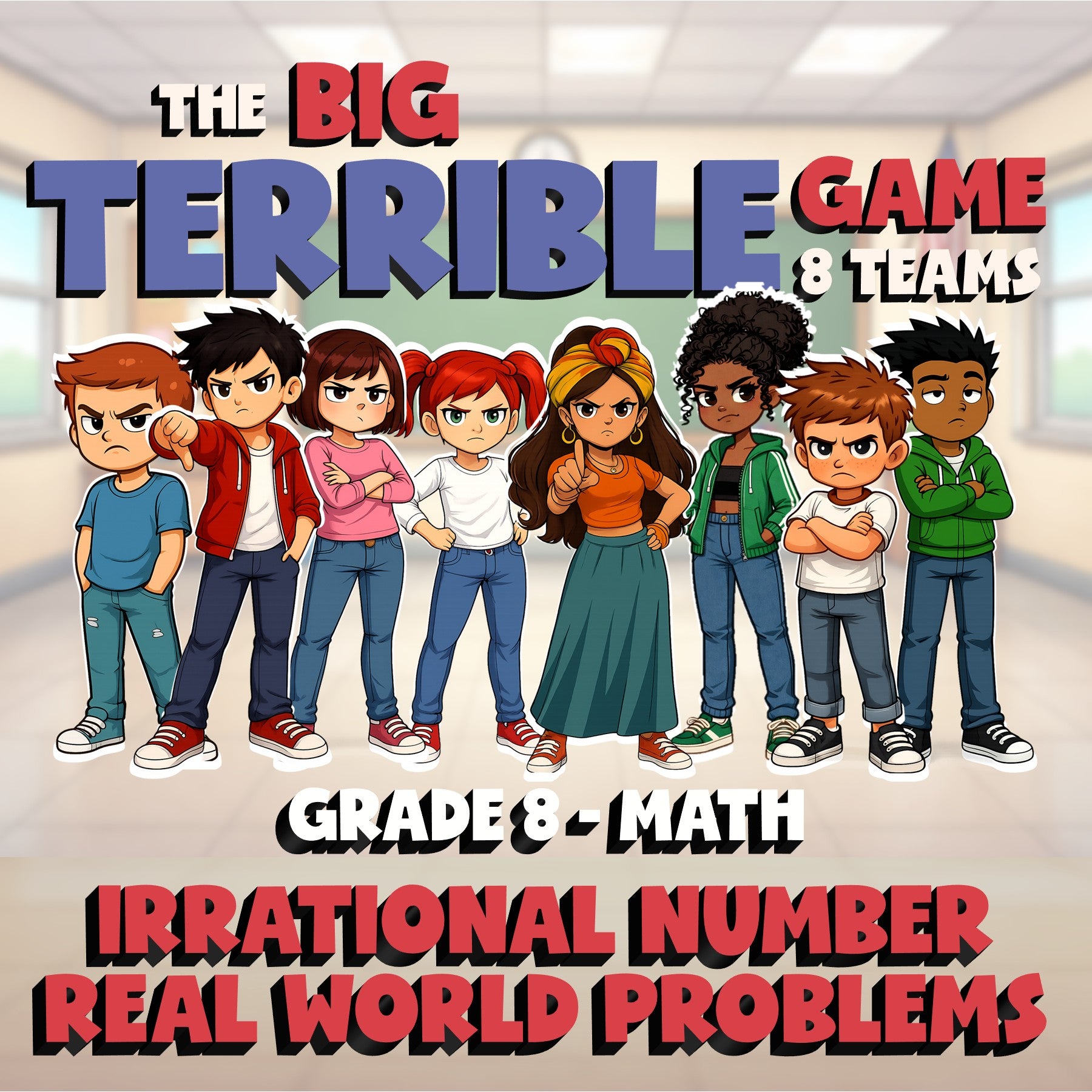 Irrational Number Real World Problems BIG TERRIBLE GAME - Grade 8 Math Review
