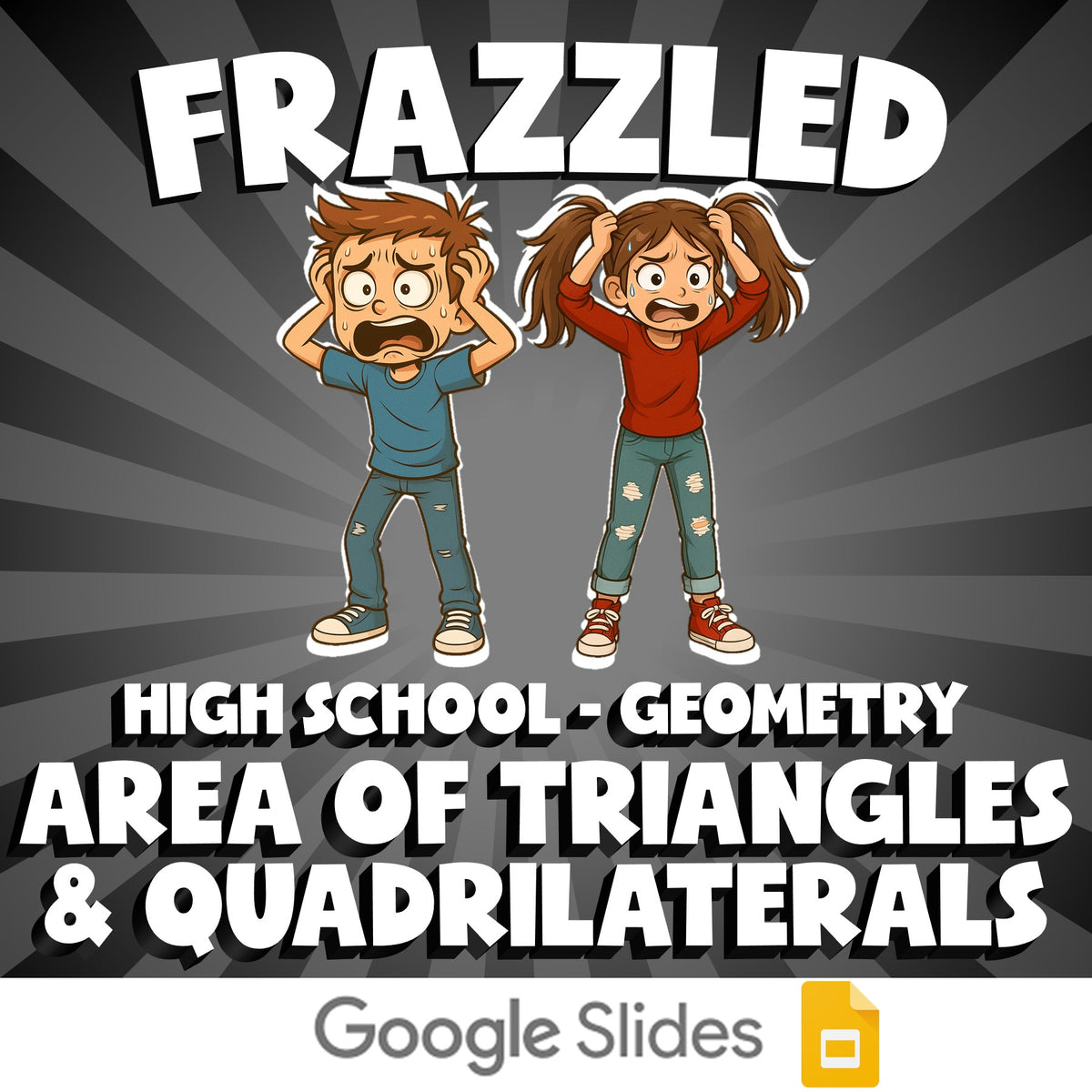 Area of Triangles & Quadrilaterals FRAZZLED Math Game - No Prep Geometry Review