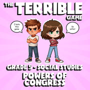 Powers of Congress THE TERRIBLE GAME - No Prep Grade 5 Socials Review Activity