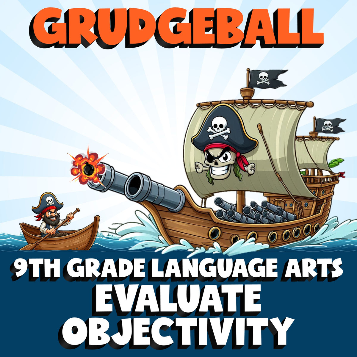 Evaluate Objectivity GRUDGEBALL ELA Game - No Prep Grade 9 Review Activity