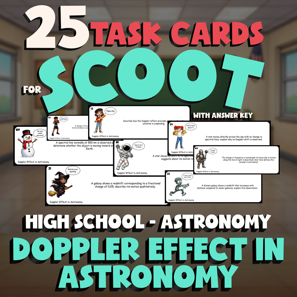 Doppler Effect in Astronomy SCOOT TASK CARDS Science Game - No Prep Astronomy