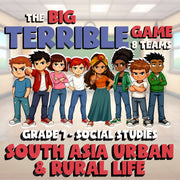 South Asia Urban & Rural Life BIG TERRIBLE GAME - No Prep Grade 7 Socials Review