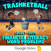 Financial Literacy Word Problems TRASHKETBALL Math Game - No Prep Grade 7 Review