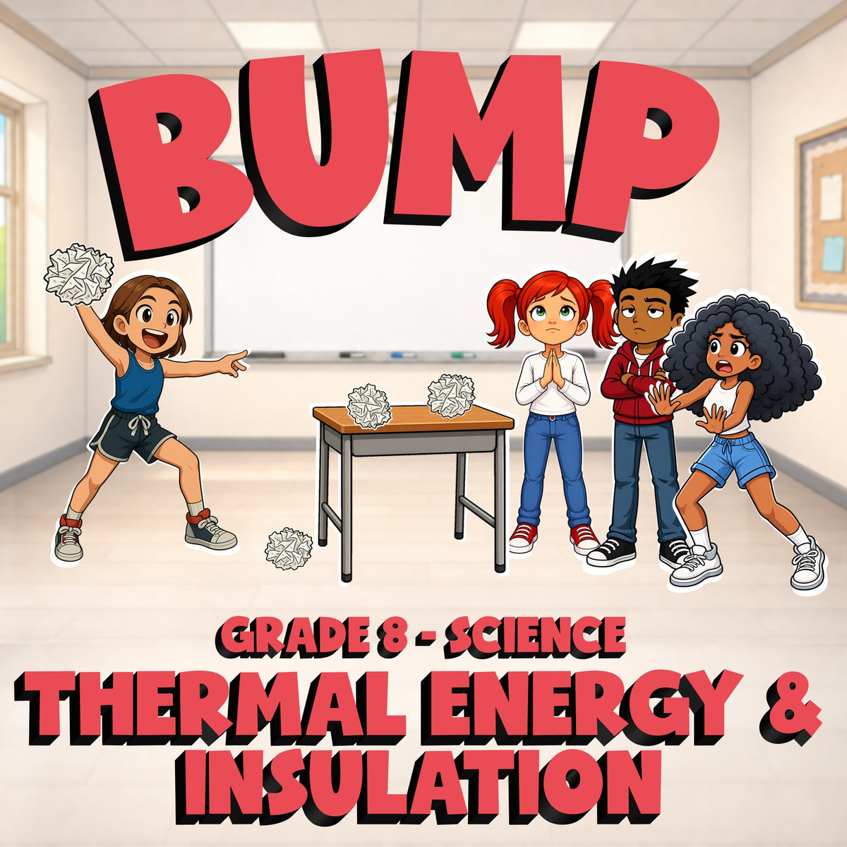 Thermal Energy & Insulation BUMP Science Game - No Prep Grade 8 Review Activity