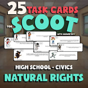 Natural Rights SCOOT TASK CARDS Civics Game - No Prep Review Activity