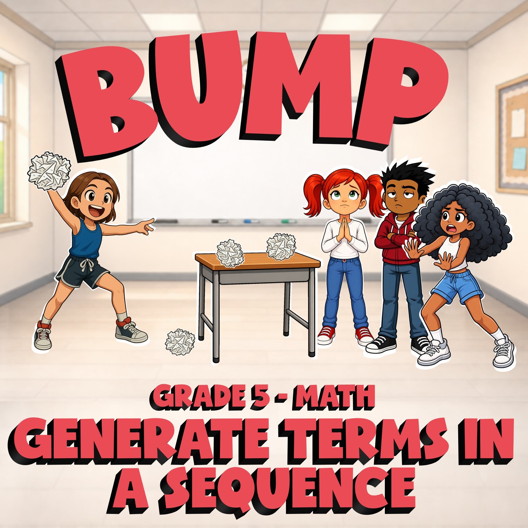 Generate Terms in a Sequence BUMP Math Game - No Prep Grade 5 Review Activity