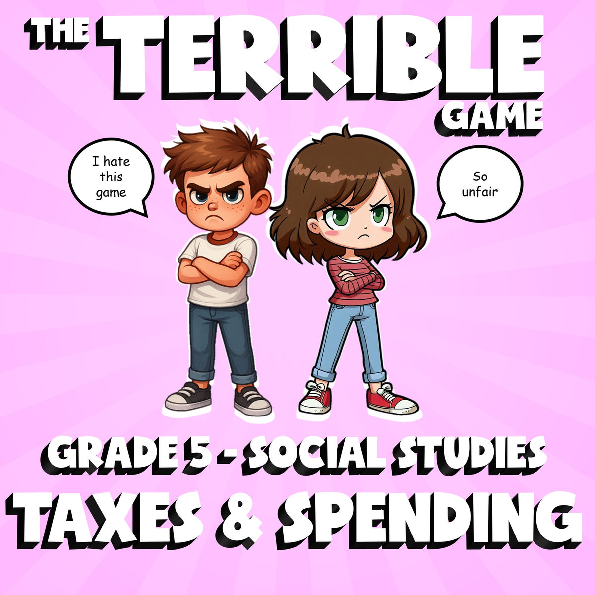 Taxes & Spending THE TERRIBLE GAME - No Prep Grade 5 Socials Review Activity