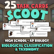 Biological Classification & Taxonomy SCOOT TASK CARDS Science Game - AP Biology