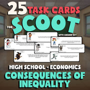 Consequences of Inequality SCOOT TASK CARDS Economics Game - No Prep Review