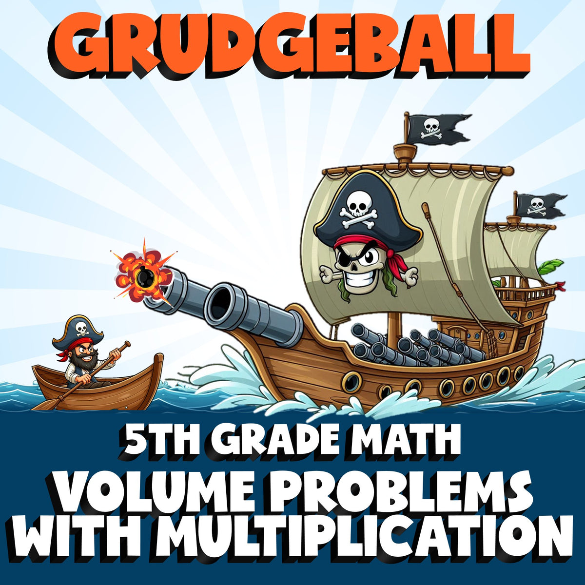 Volume Problems with Multiplication GRUDGEBALL Math Game - No Prep Grade 5