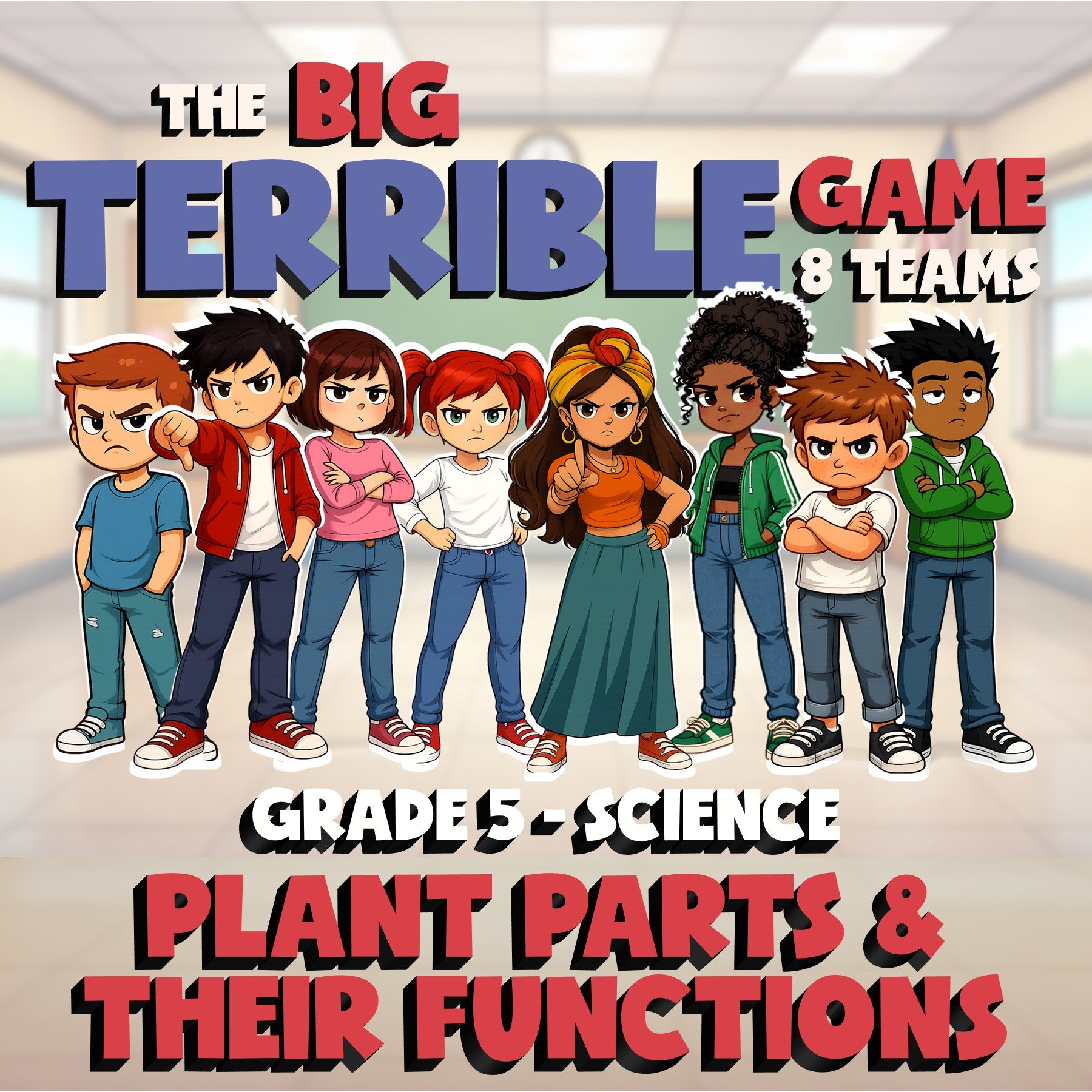 Plant Parts & Their Functions BIG TERRIBLE GAME - No Prep Grade 5 Science Review