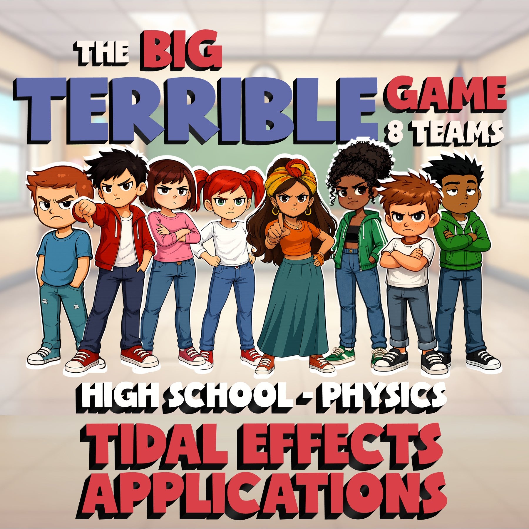 Tidal Effects Applications BIG TERRIBLE GAME - No Prep Physics Science Review