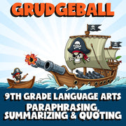 Paraphrasing, Summarizing & Quoting GRUDGEBALL ELA Game - No Prep Grade 9 Review