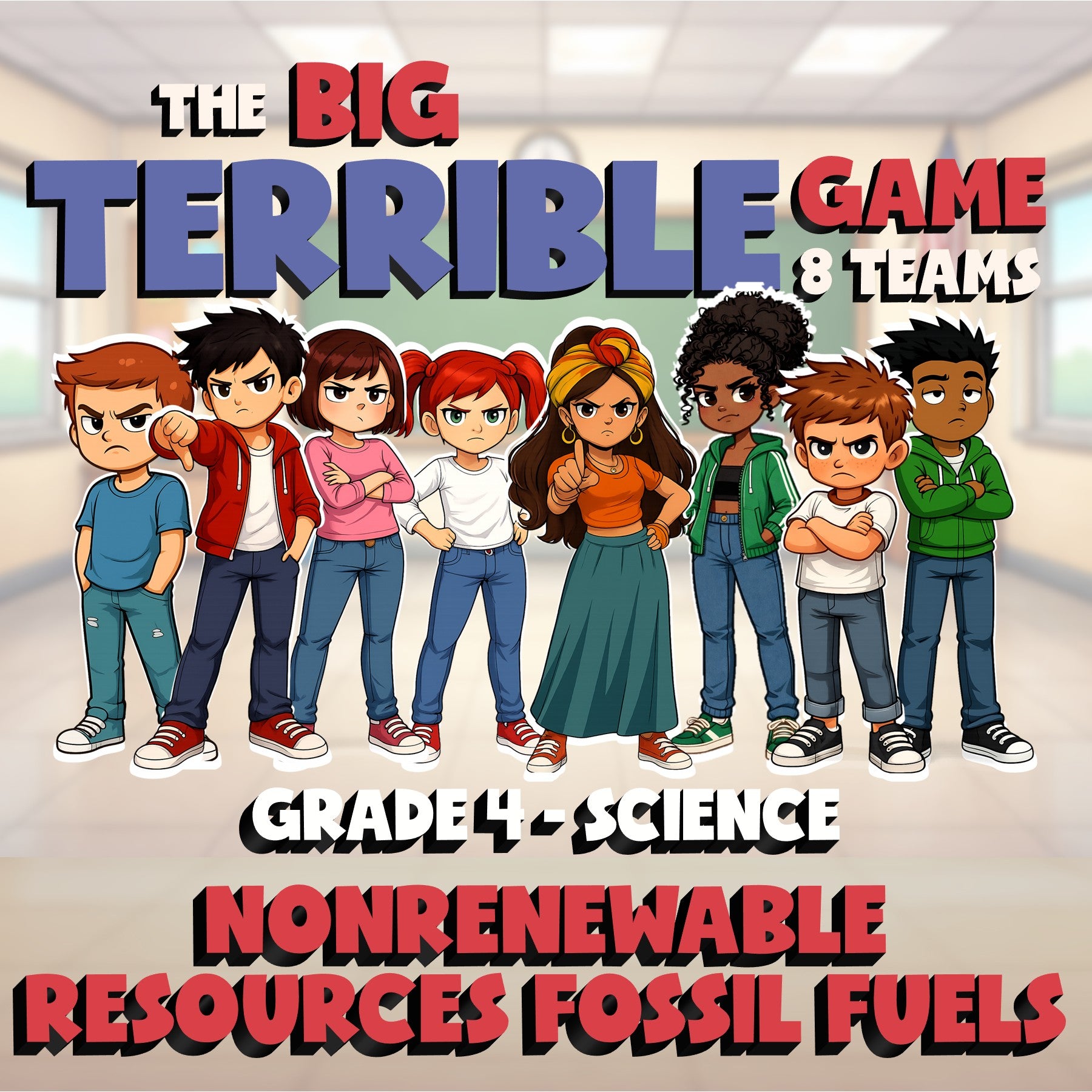 Nonrenewable Resources Fossil Fuels BIG TERRIBLE GAME - Grade 4 Science Review
